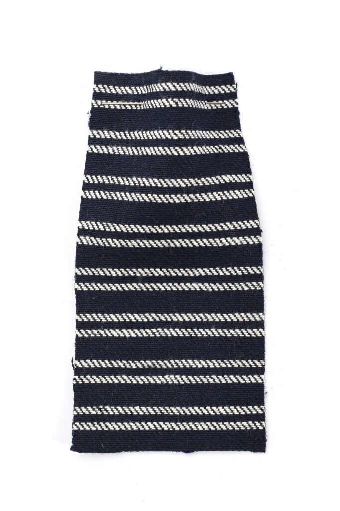 ALLER-RETOUR cotton denim with horizontal double stripes