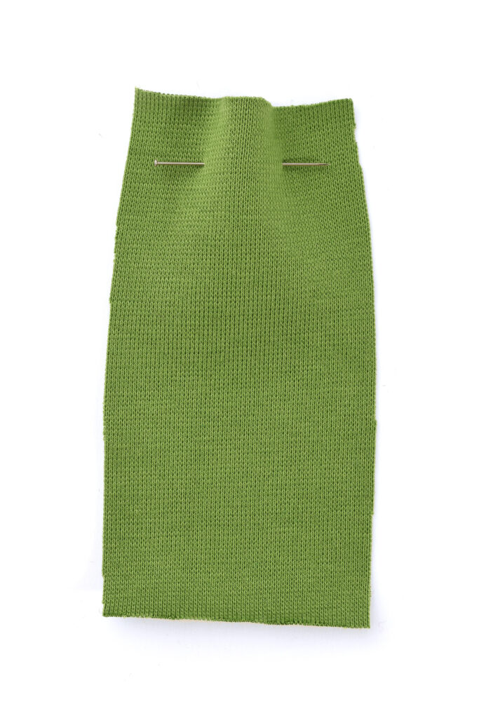 ASTER RIB 1x1 cotton rib in a basil green colour