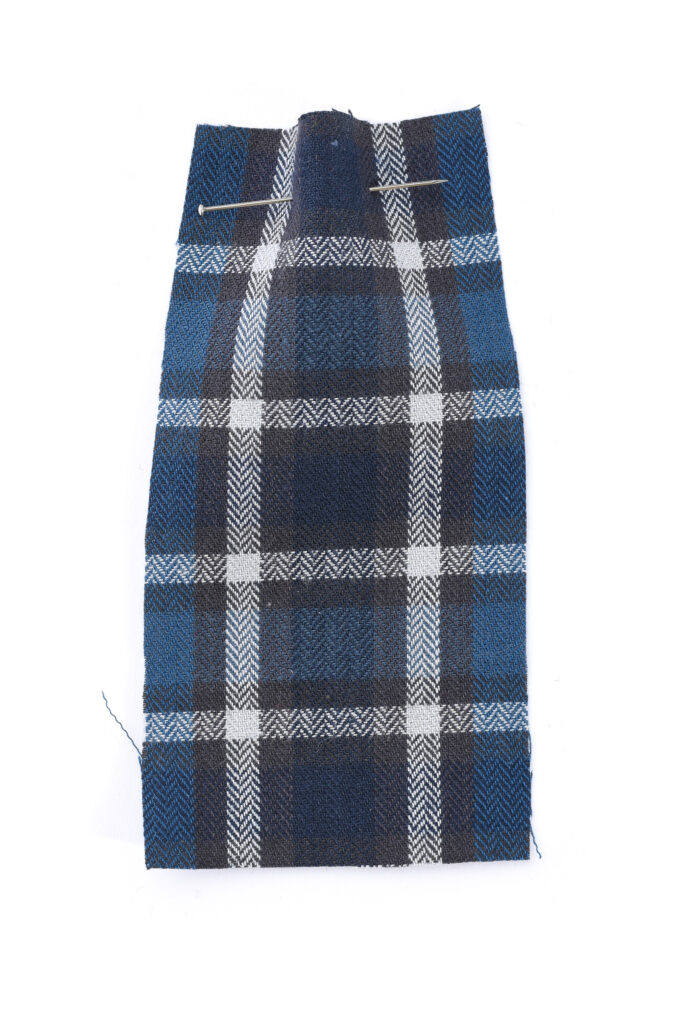 CIELO teal blue herringbone plaid shirting