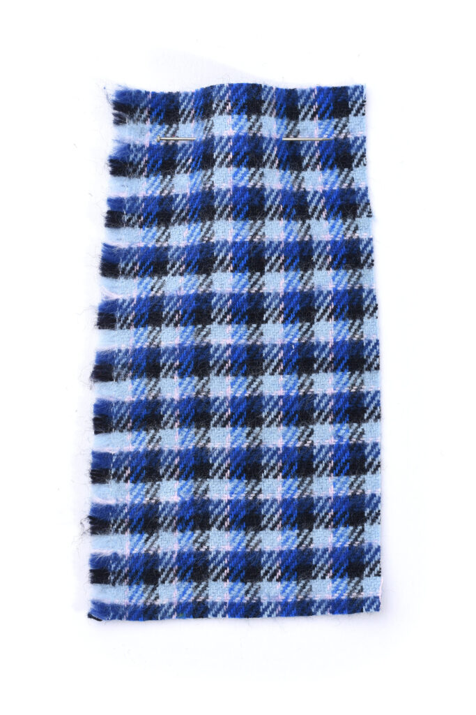 MARINI cotton flannel check shirting in blue, black, light blue and pale pink