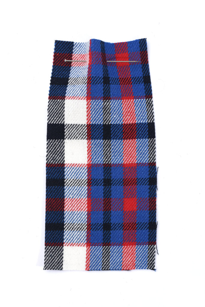 TEMPO cotton twill plaid shirting in blue, black, red and white