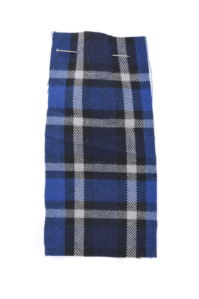 VERO cotton twill plaid shirting in blue and white